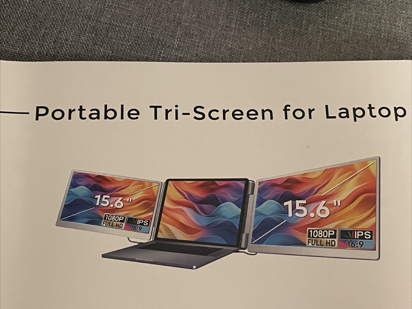 Portable Tri-Screen for Laptop - 15.6 inch