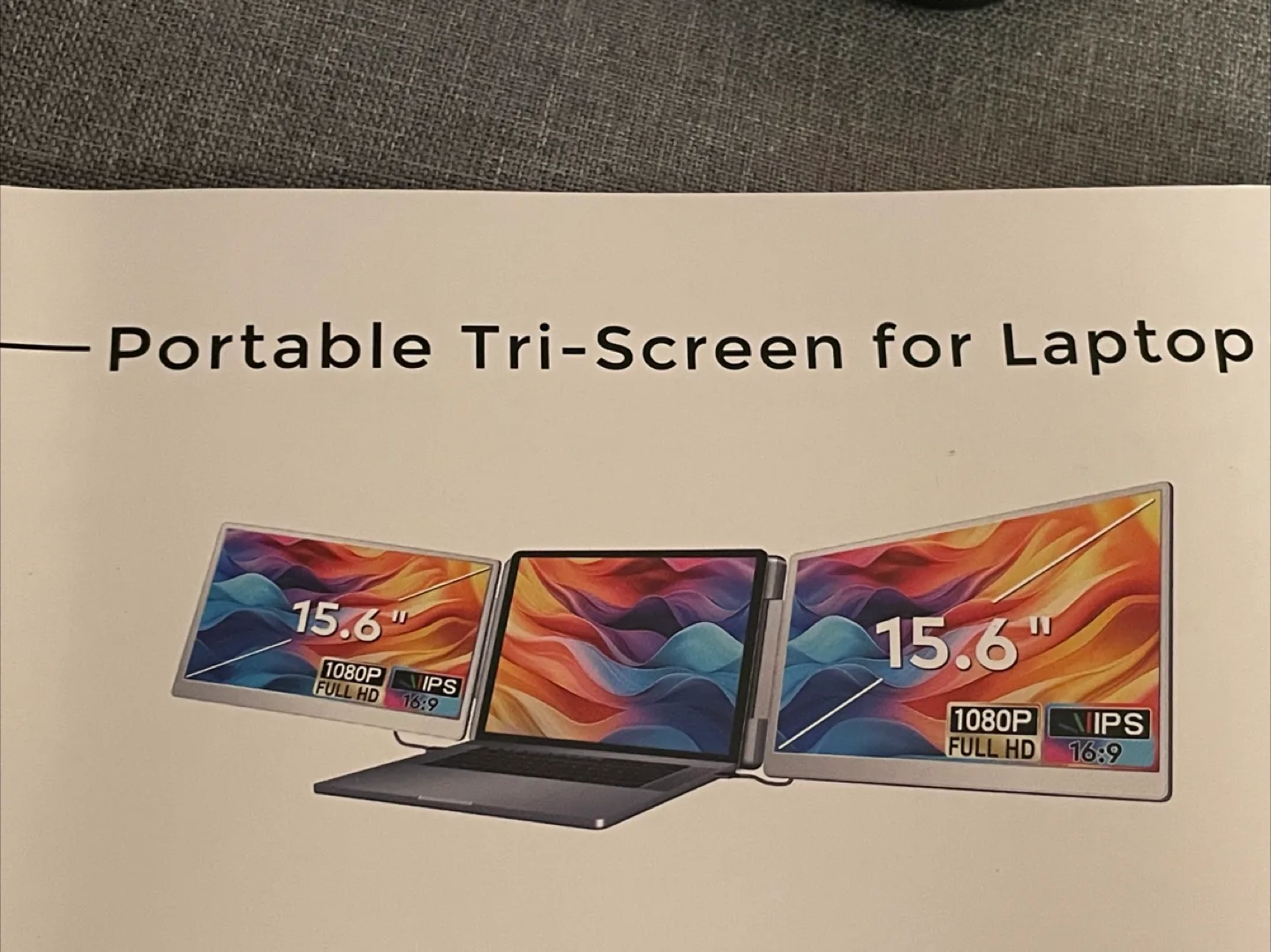 Portable Tri-Screen for Laptop - 15.6 inch thumbnail
