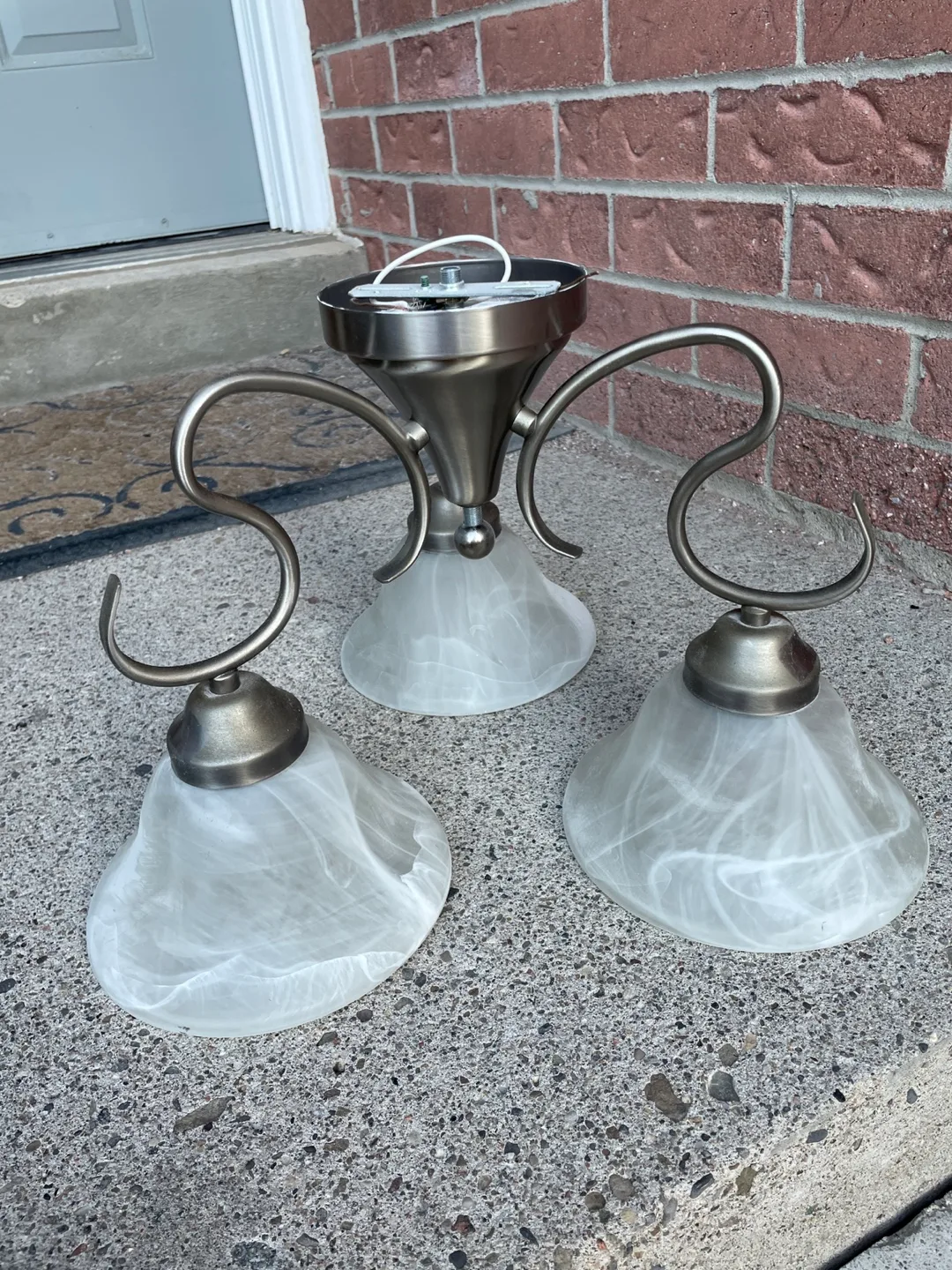 3-Light Brushed Nickel Chandelier thumbnail