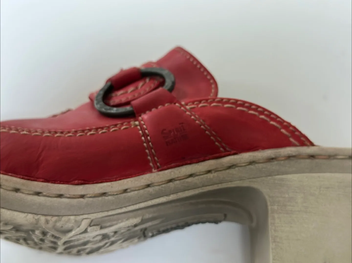 Josef Seibel Red Leather Clogs size EU 38/ US 7 image indicator(5)