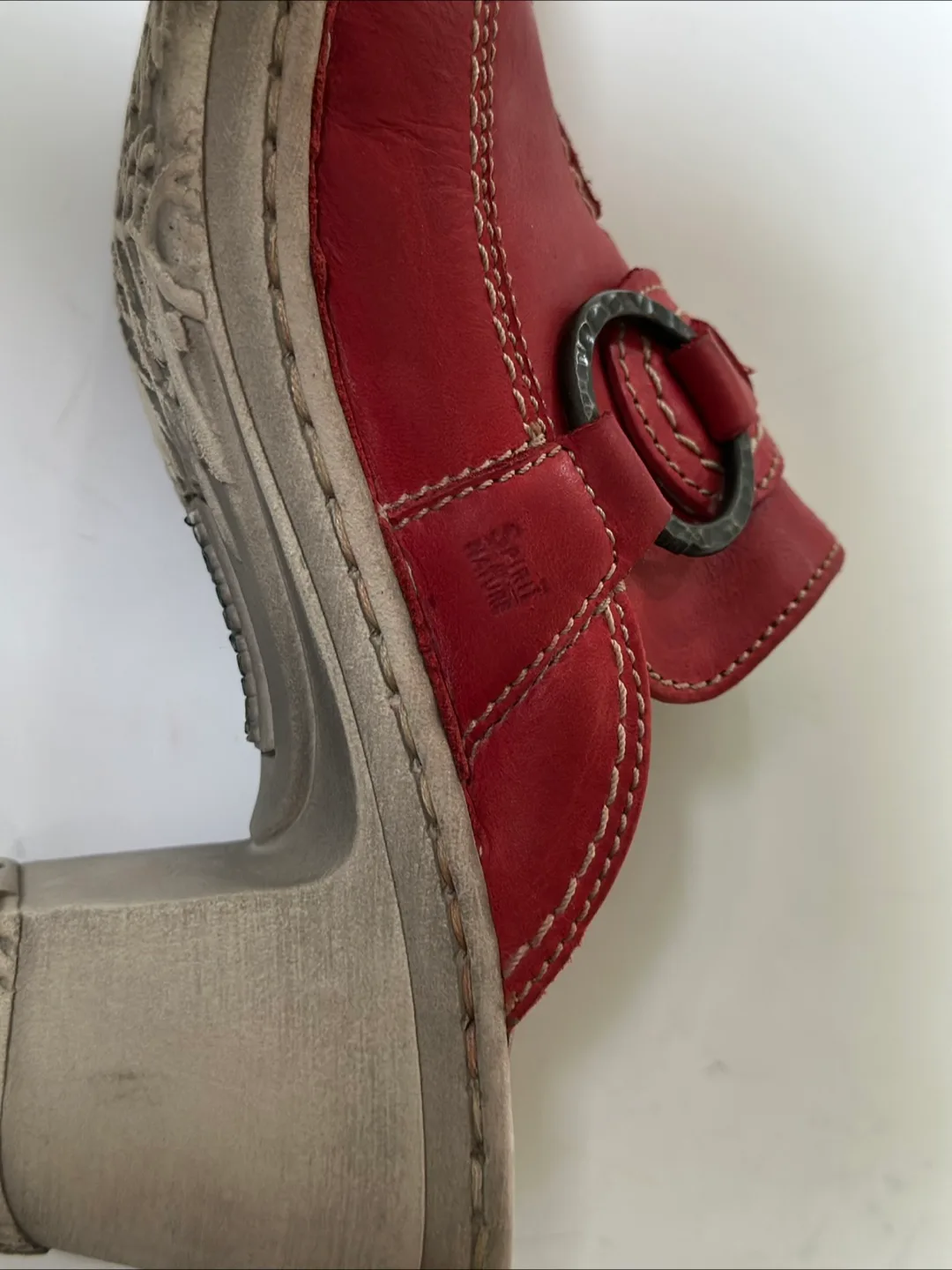 Josef Seibel Red Leather Clogs size EU 38/ US 7 image indicator(4)