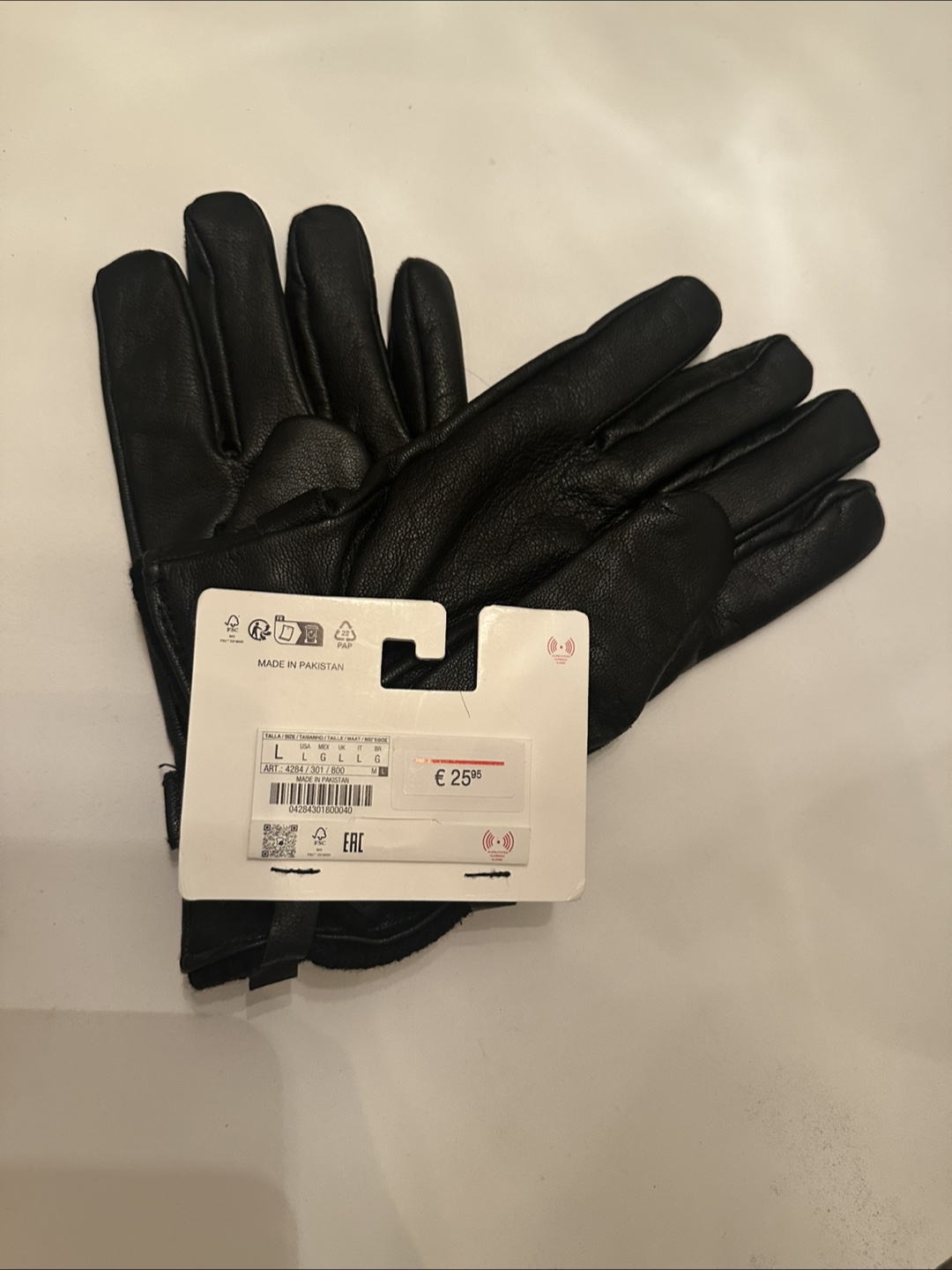 Zara Real Leather Gloves - Size L - New with Tags - photo 2
