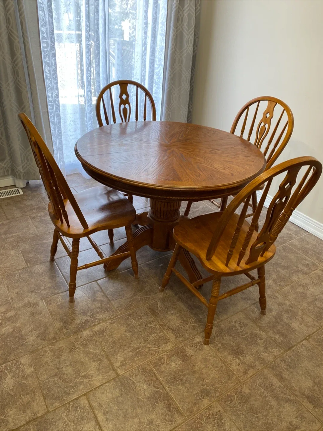 Solid wood dining table and 6 chairs image indicator(2)