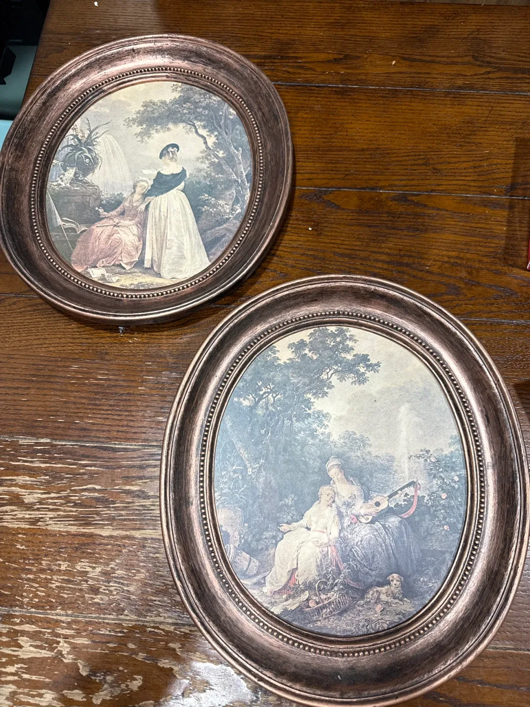 Vintage Oval Framed Wall Art Prints - Set of 2 thumbnail