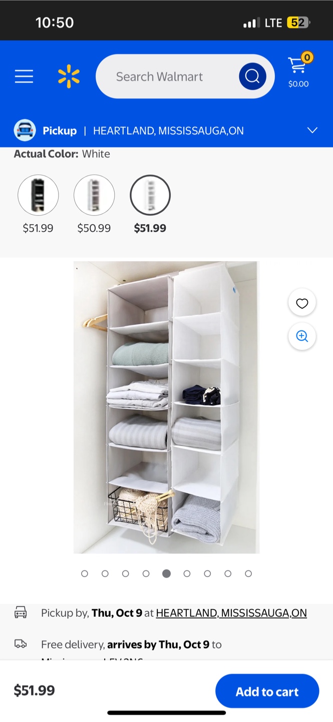 Hanging Closet Organizer - White - photo 3