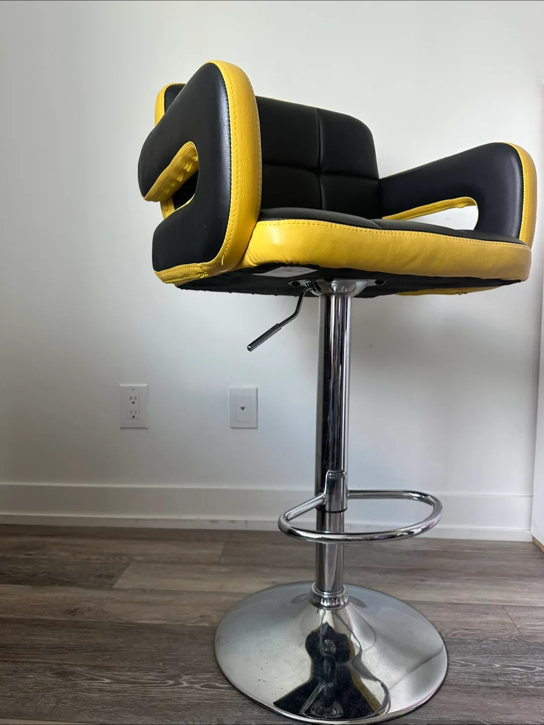 Modern Black & Yellow Bar Stool image indicator(2)