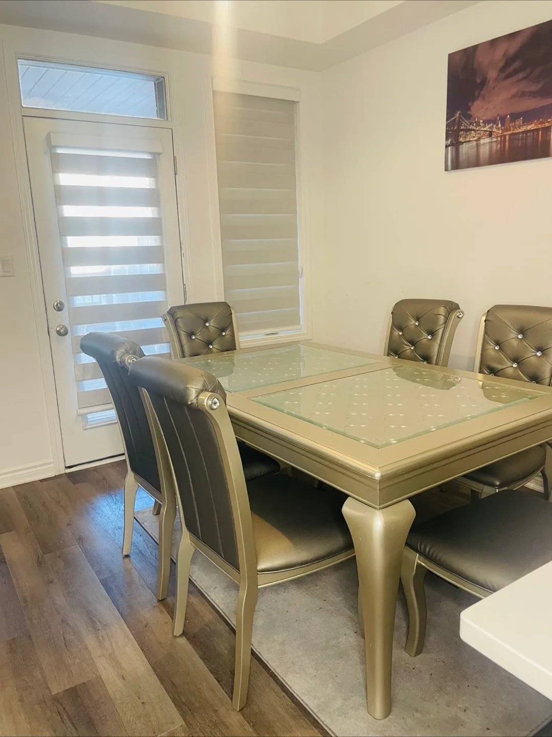 Dining Table with 6 Chairs - Grey thumbnail