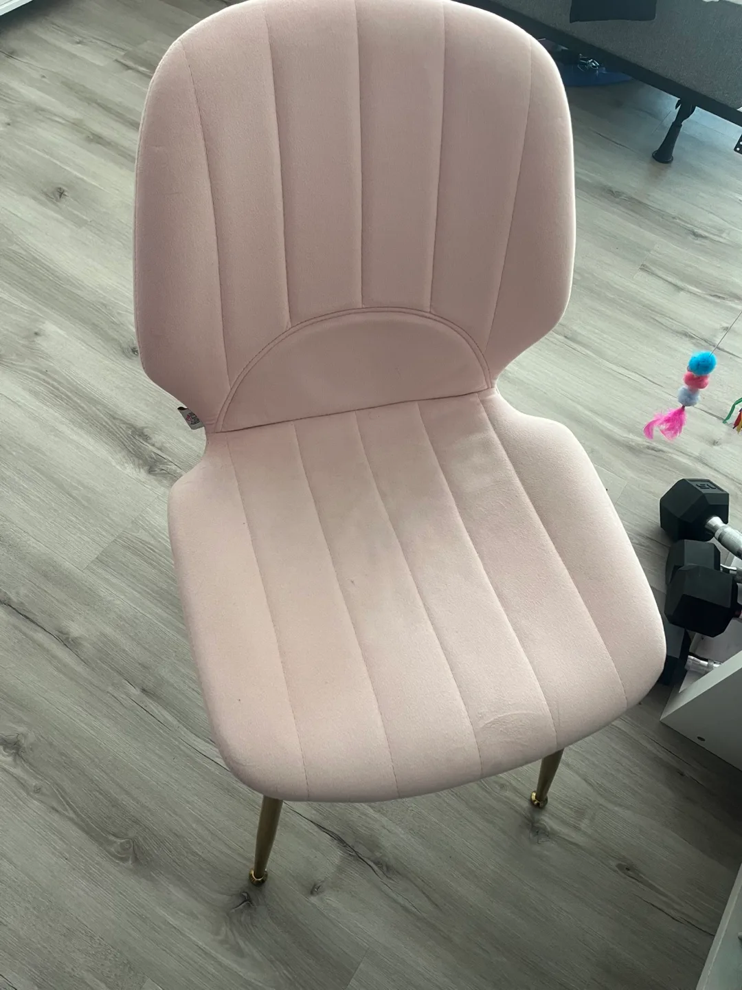 Pink Velvet Dining Chair with Gold Legs