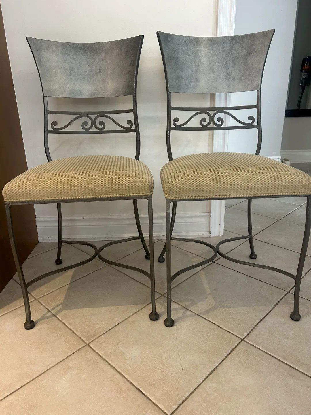 Set of 6 Iron Metal Frame Kitchen Chairs thumbnail