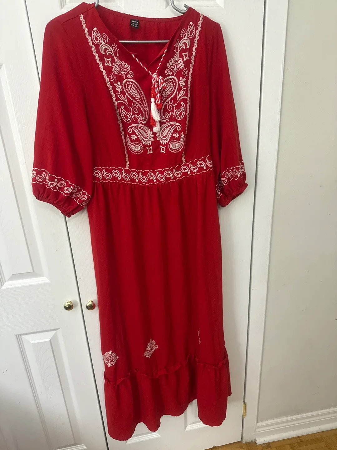 Shein Red Boho Maxi Dress thumbnail