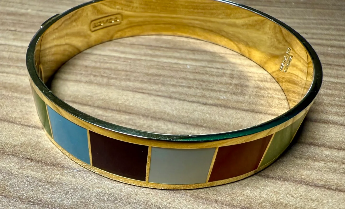 Coach multicolour striped enamelled bangle bracelet image indicator(2)