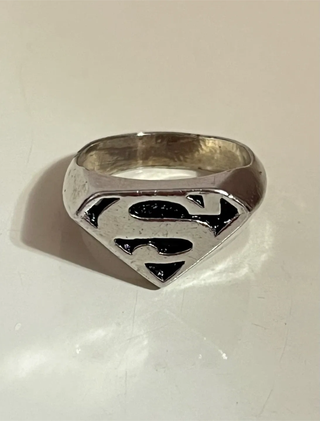 Stainless Steel Superman Ring Size 10 thumbnail