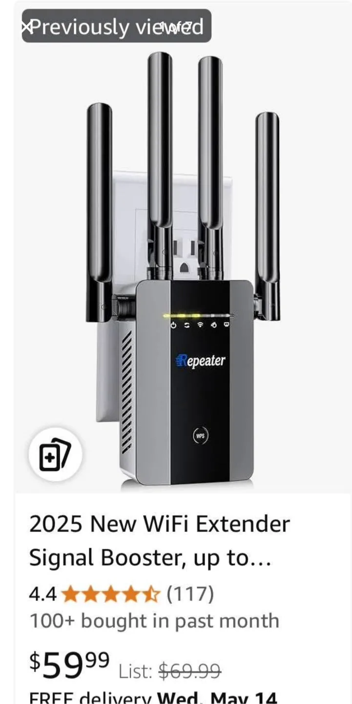 2025 WiFi Extender Signal Booster - Like New! thumbnail