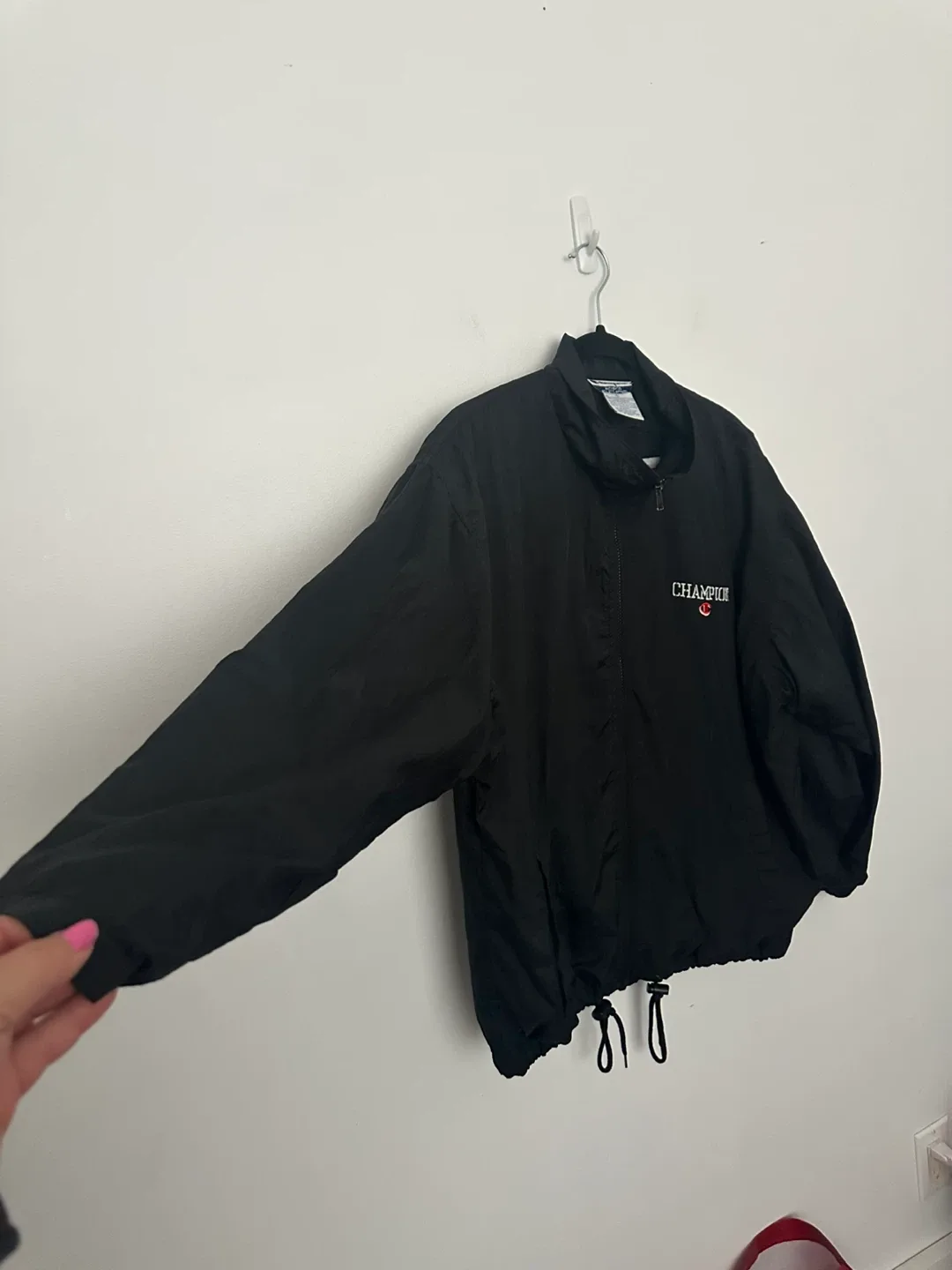 Vintage Champion Track Jacket Athletic Apparel Sporty XL Black image indicator(4)