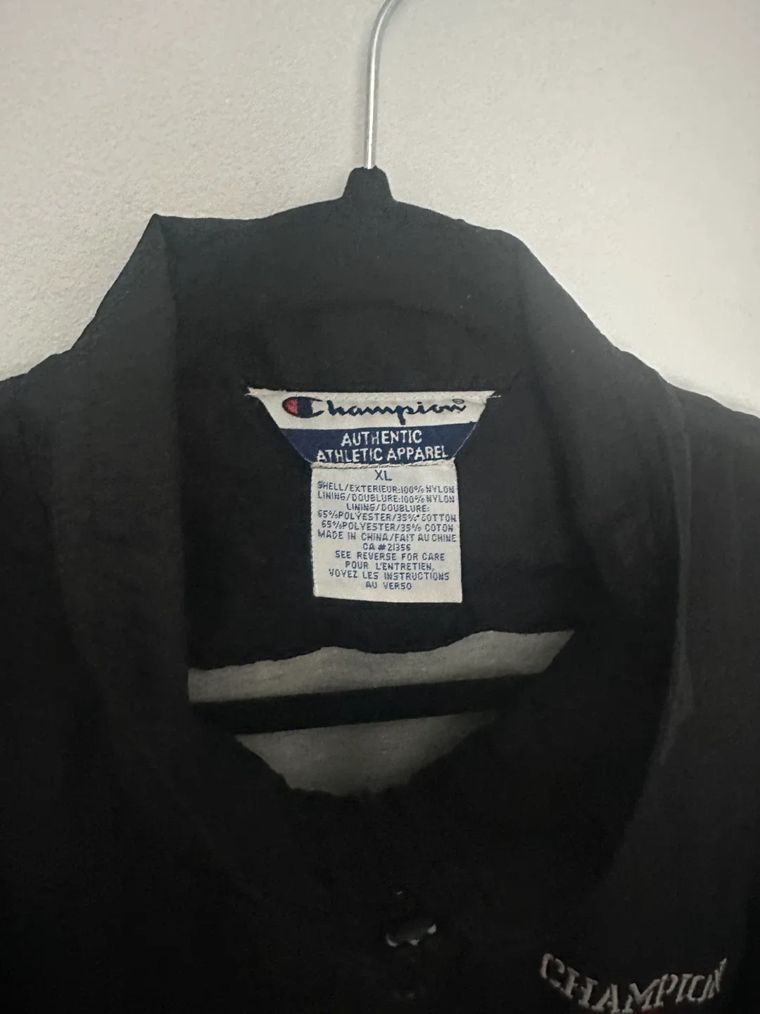 Vintage Champion Track Jacket Athletic Apparel Sporty XL Black image indicator(5)