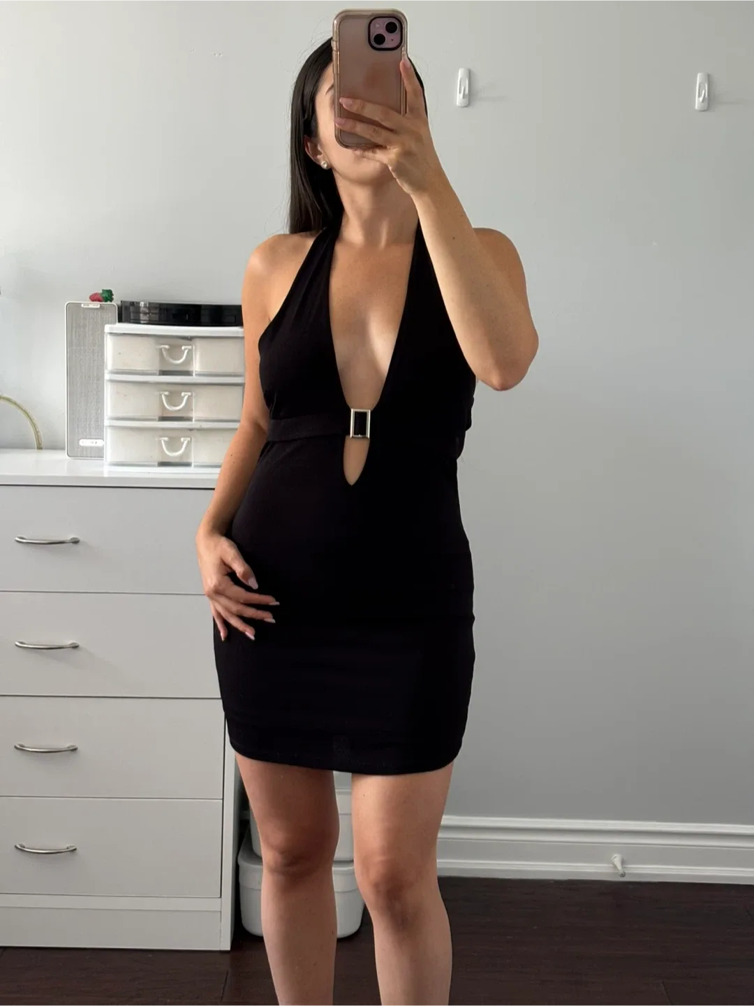 NWT Urban Outfitters - Silence + Noise | Black Halter Dress - M thumbnail