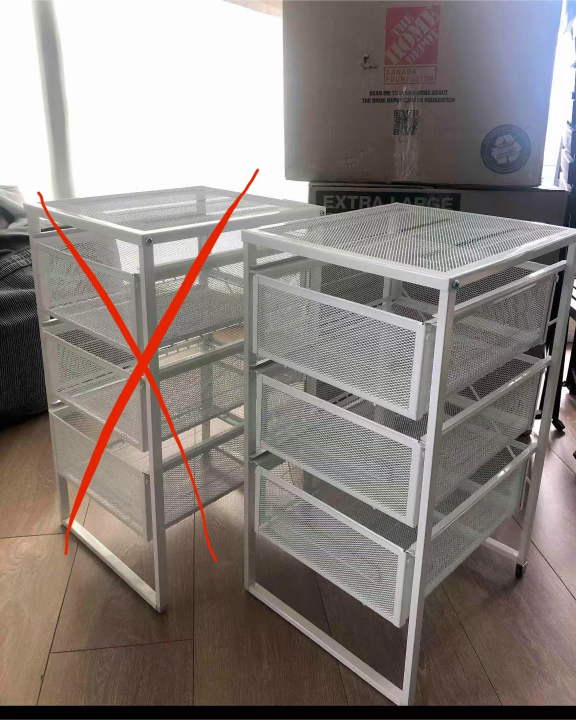 White Metal Drawer Unit - One Unit