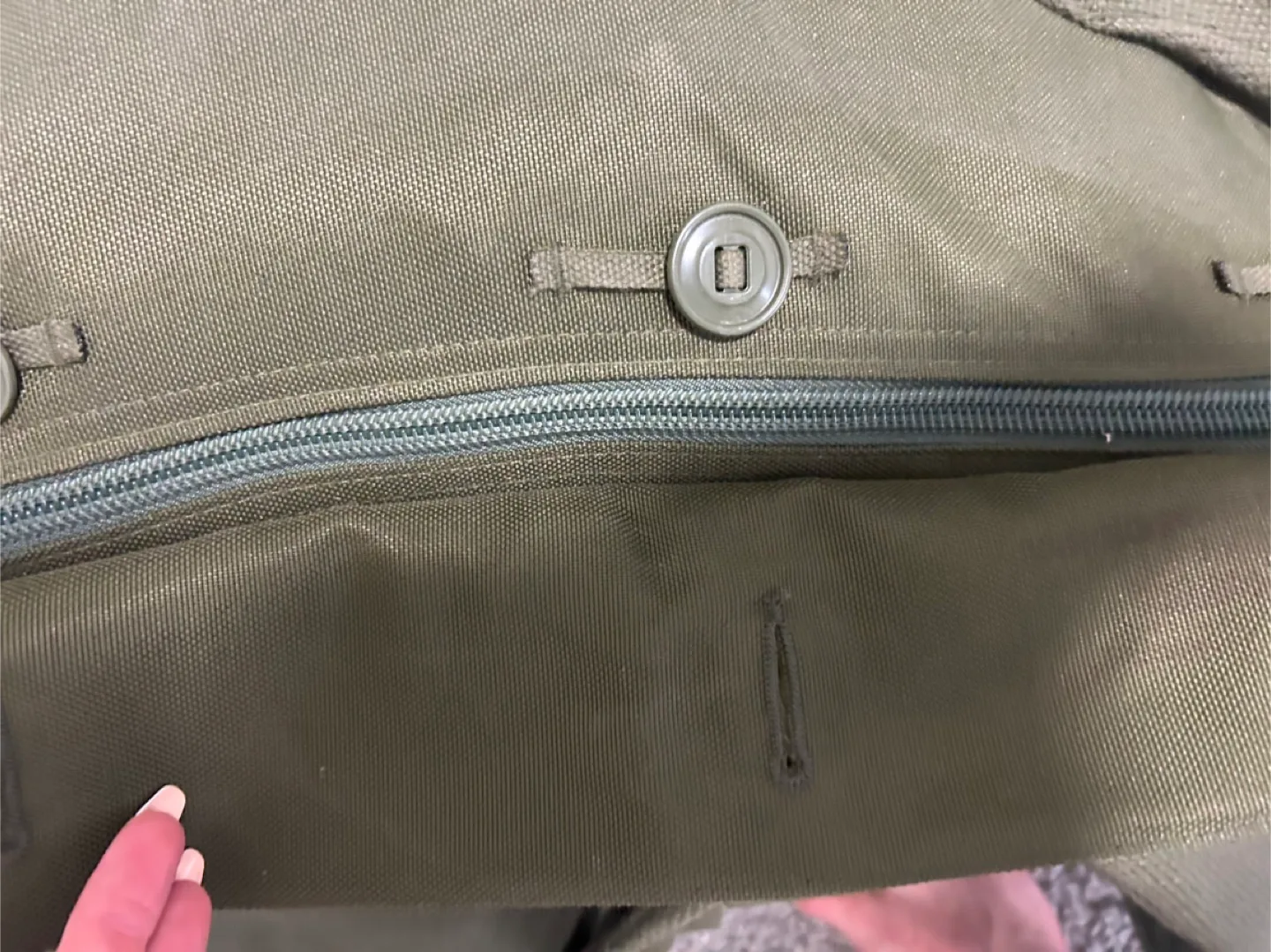 Olive Green Canvas Duffle Bag thumbnail