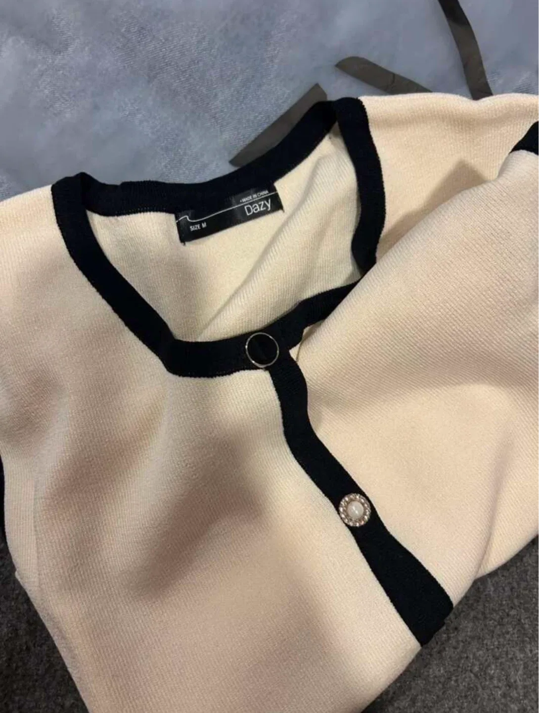 NEW ivory sweater vest with embellished buttons (size 2) image indicator(6)