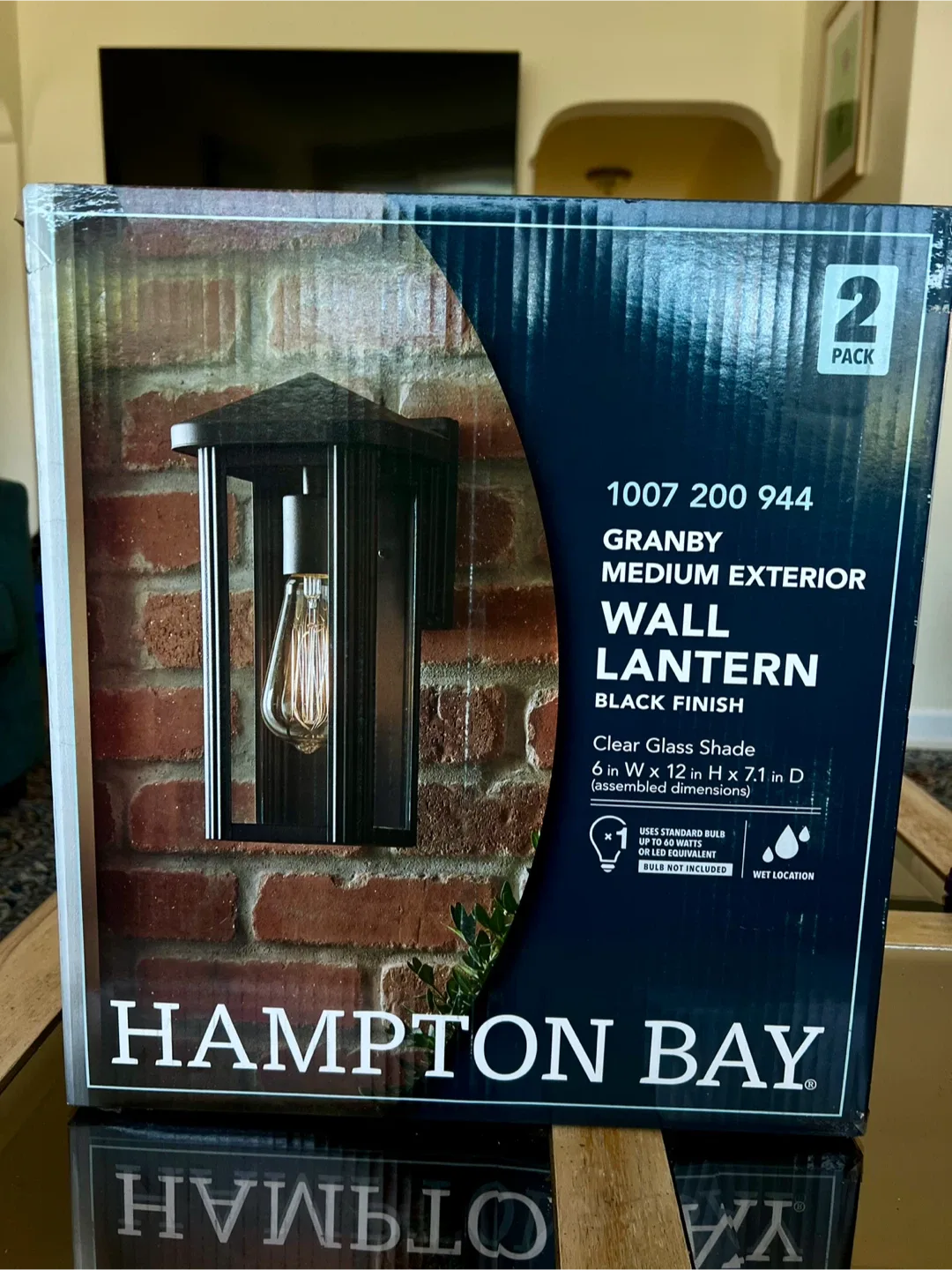 Brand NEW Hampton Bay Granby Outdoor Lights 2-Pack – Black 12” image indicator(10)