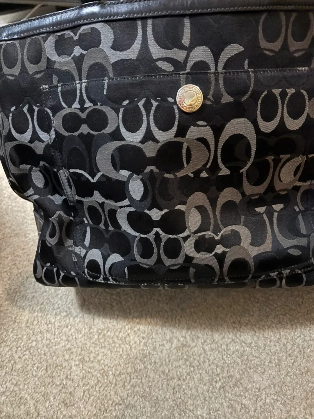 Coach Black Signature Tote bag/Diaper bag image indicator(4)