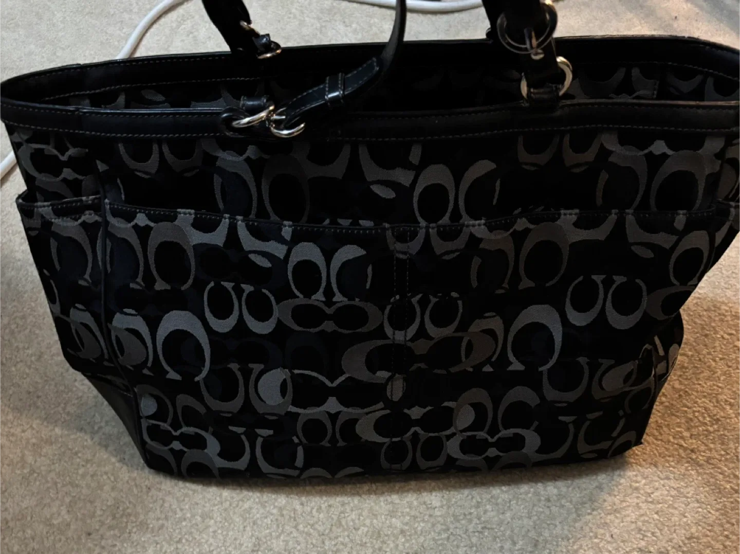 Coach Black Signature Tote bag/Diaper bag image indicator(2)