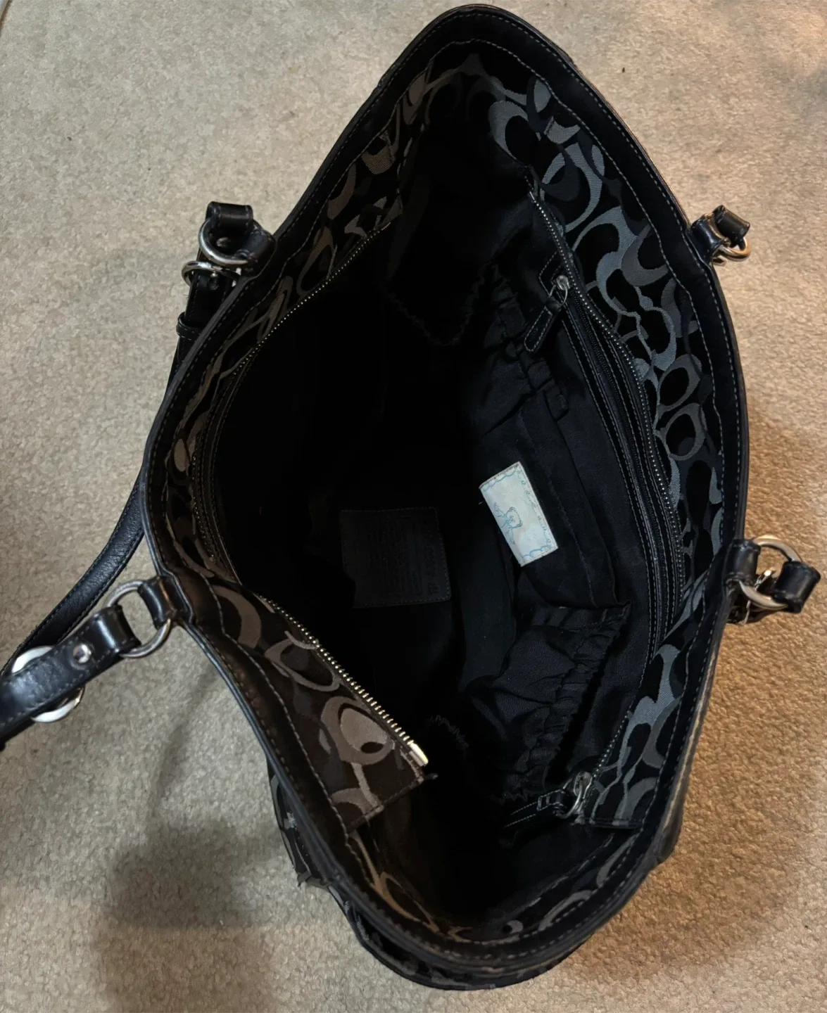Coach Black Signature Tote bag/Diaper bag image indicator(3)