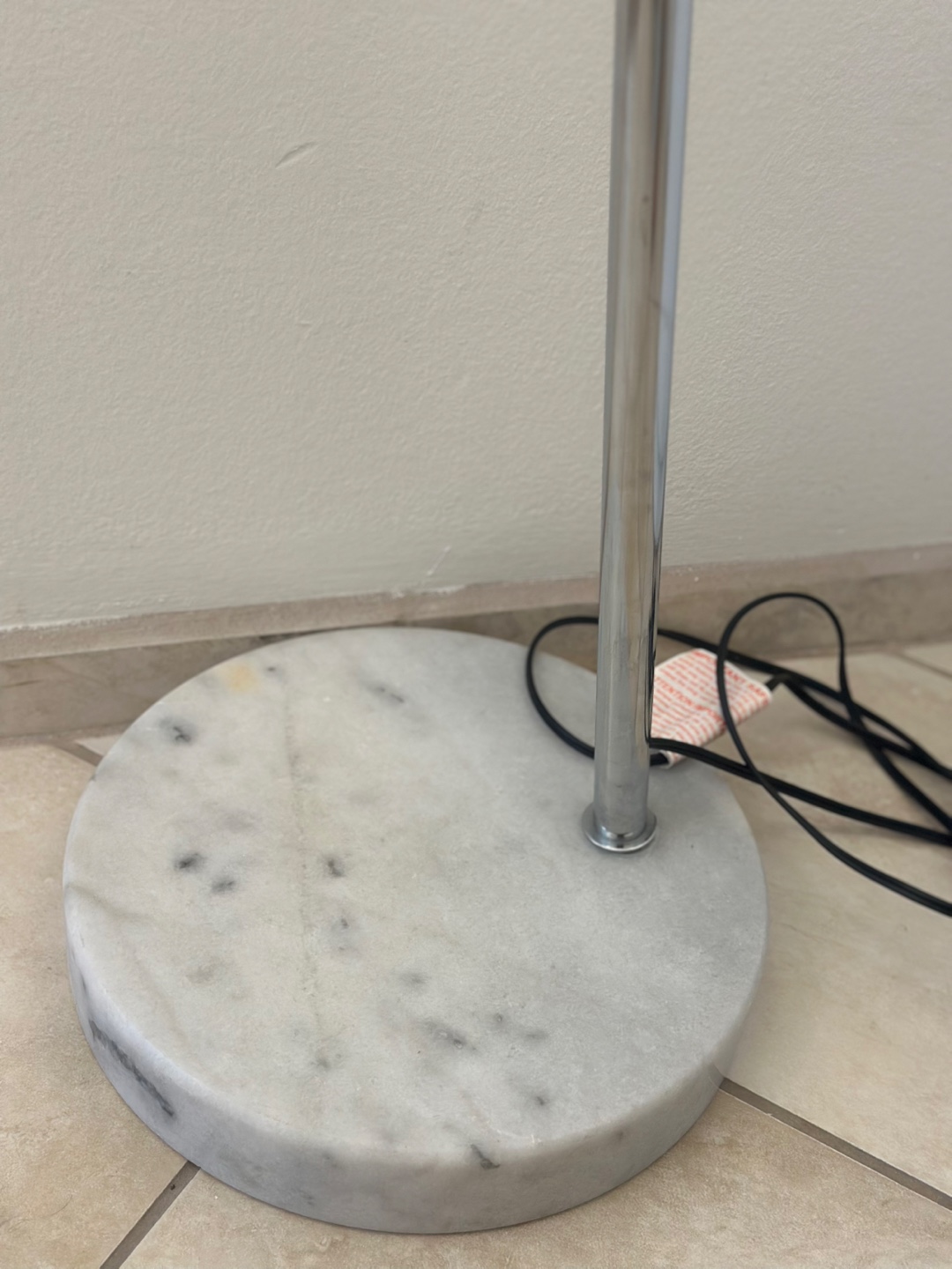 Chrome Arc Floor Lamp with Marble Base - photo 2
