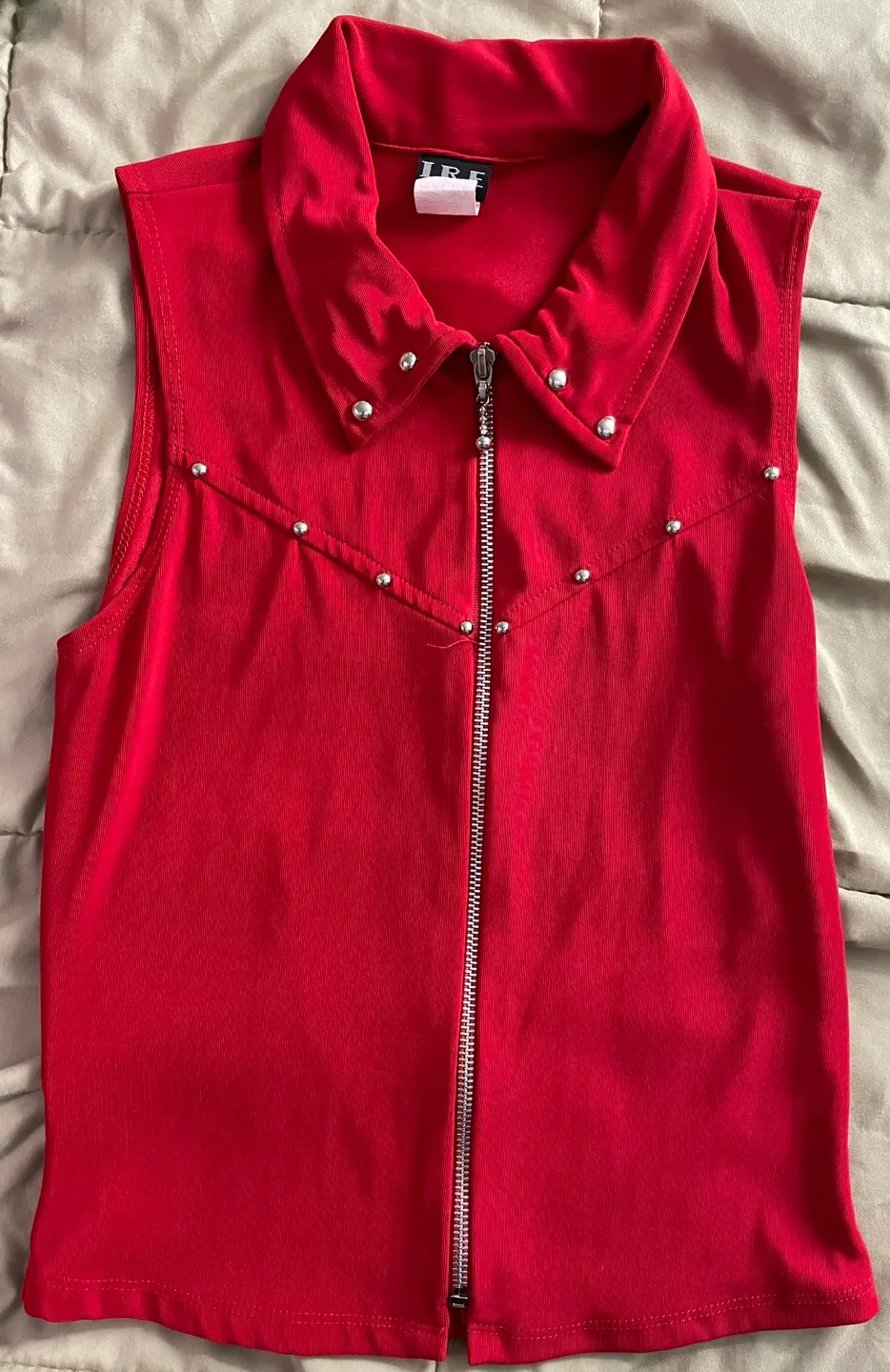 IRE Red Sleeveless Top - Size S thumbnail