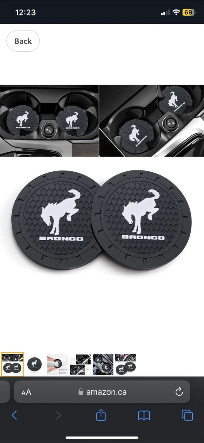 Ford Bronco Car Coasters - Set of 2 thumbnail
