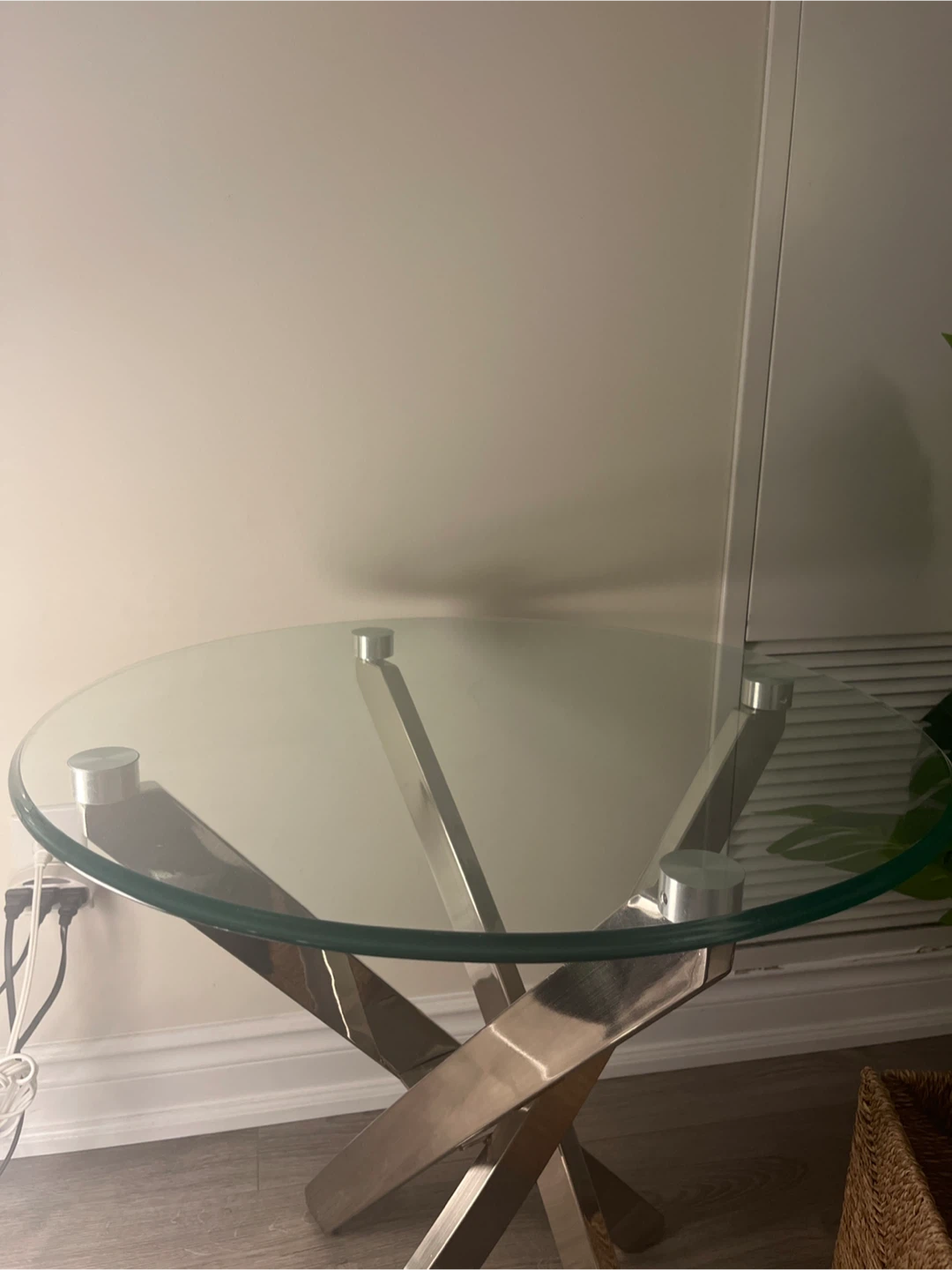 Glass Top Side Table with Chrome Legs - photo 3