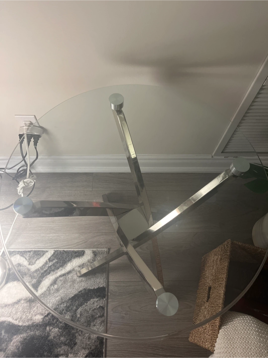 Glass Top Side Table with Chrome Legs - photo 4