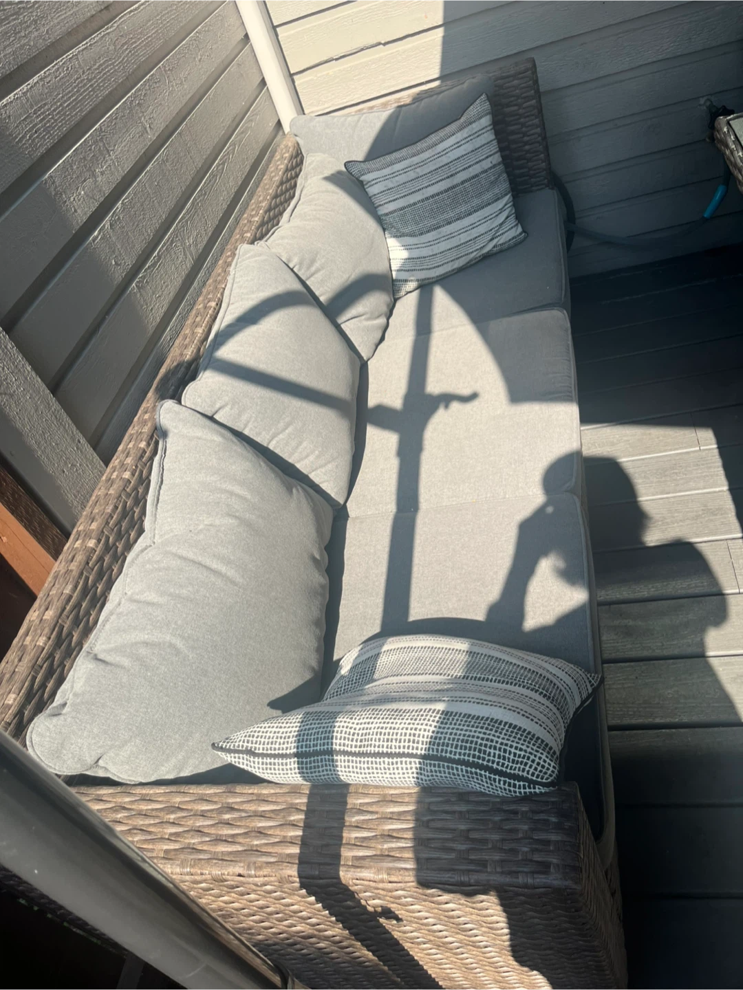 Outdoor Sectional Patio Set - Sofas, Table, 2 Cushioned Stools - photo 3