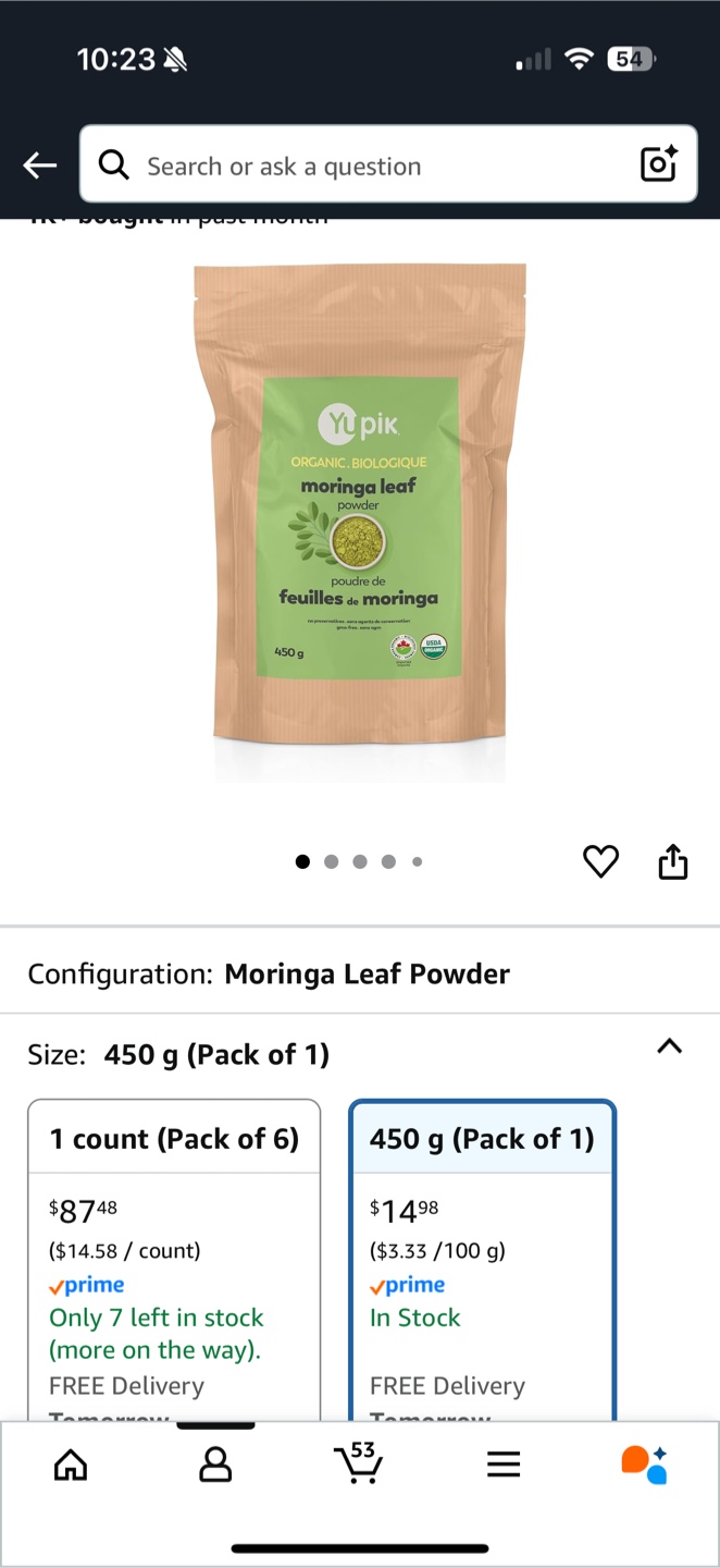 Yu Pik Organic Moringa Leaf Powder - 450g
