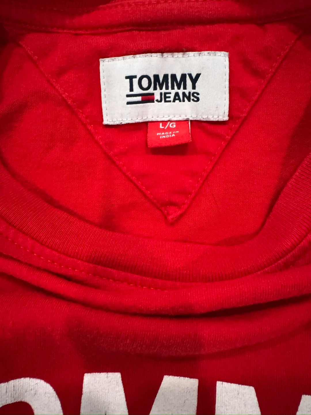 Tommy Jeans Red T-Shirt - Size L image indicator(3)