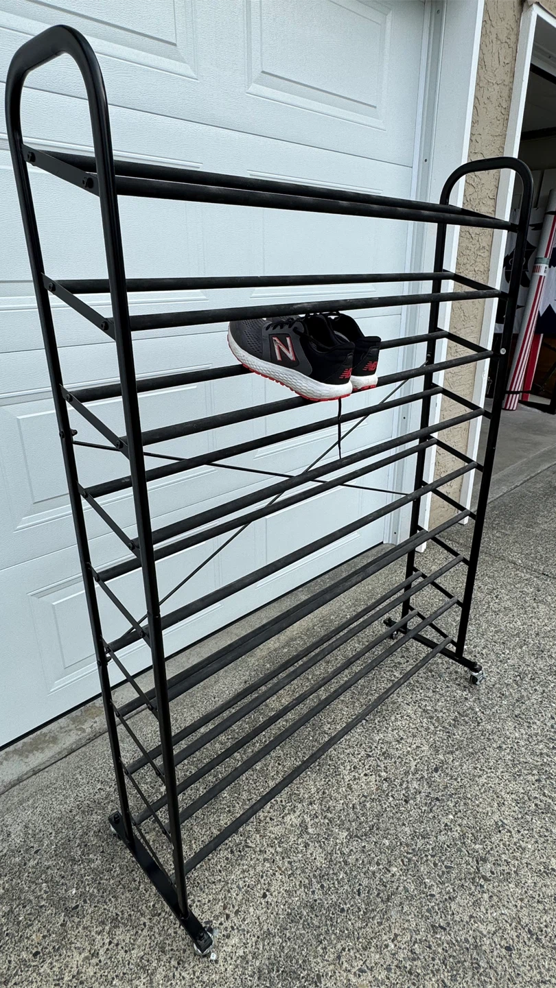10-Tier Metal Shoe Rack - Black - photo 2
