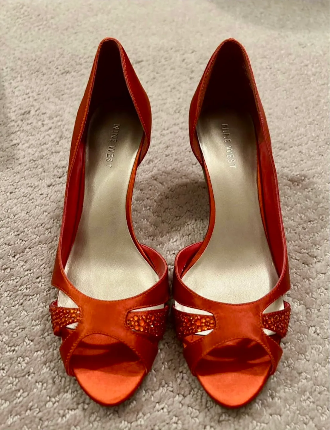 Nine West Orange Heels - Size 6 thumbnail