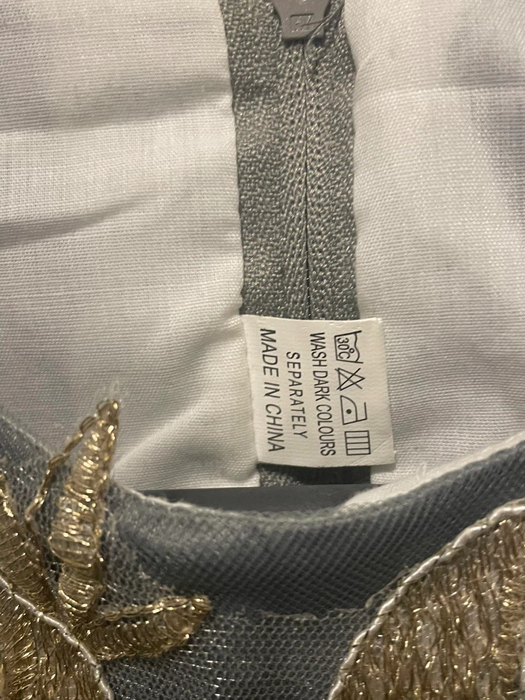 Grey & Gold Flower Girl Dress - Size 6 - photo 3