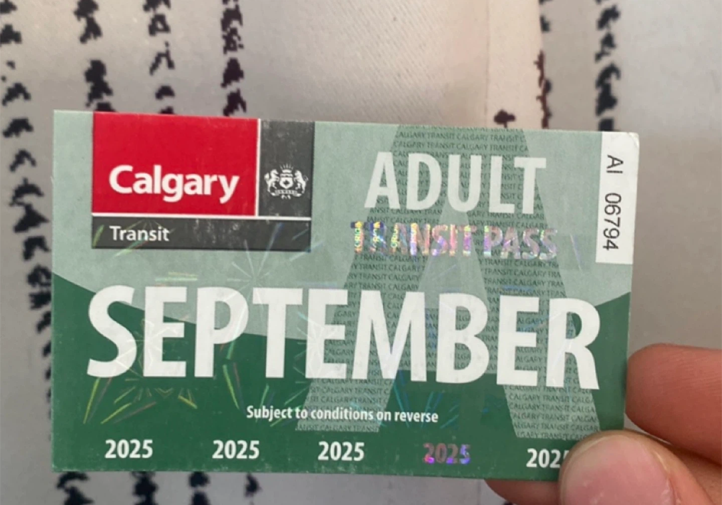 Calgary Transit Adult September Pass - 2025