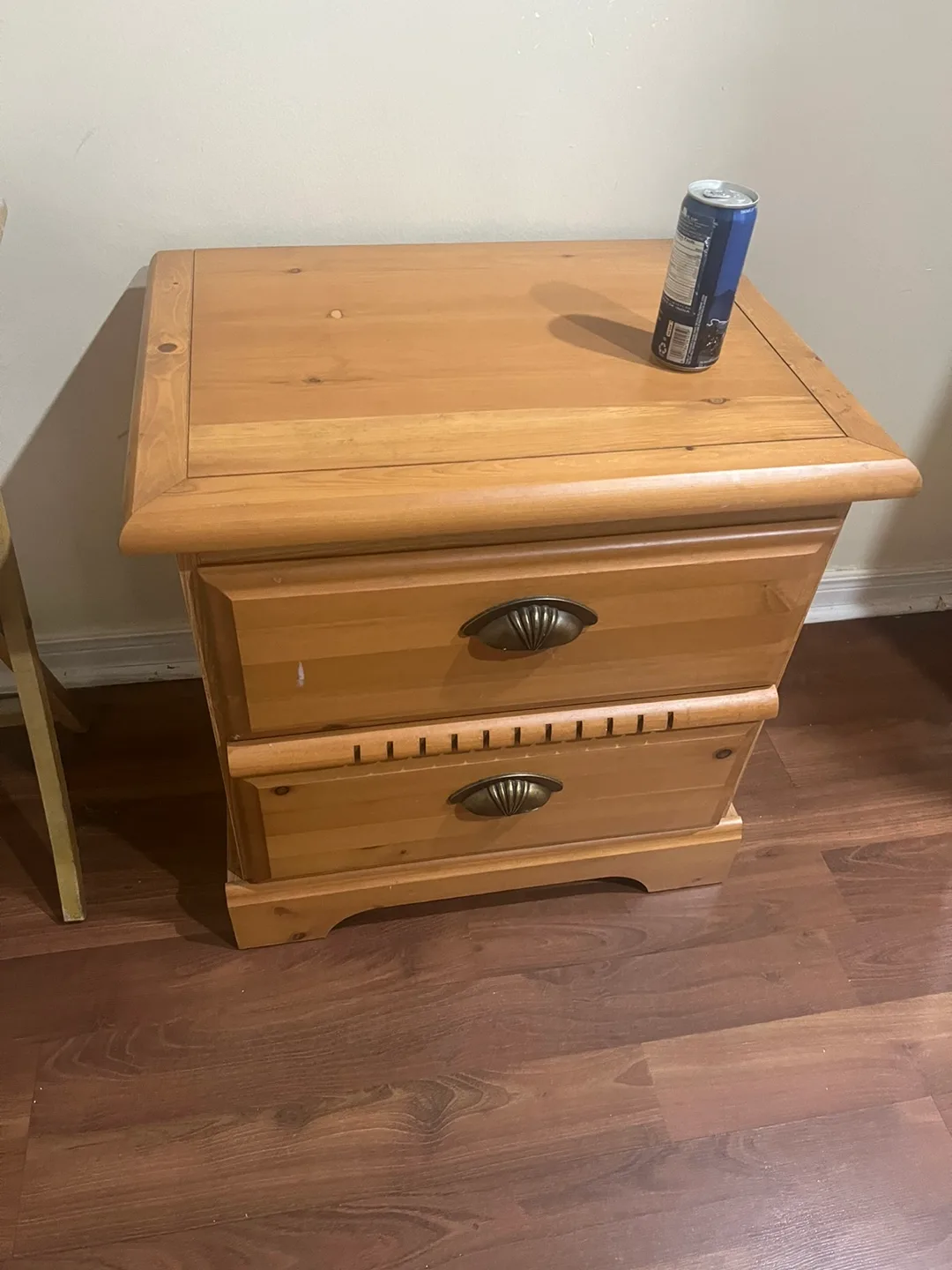Wooden Bedside Table with Drawers thumbnail
