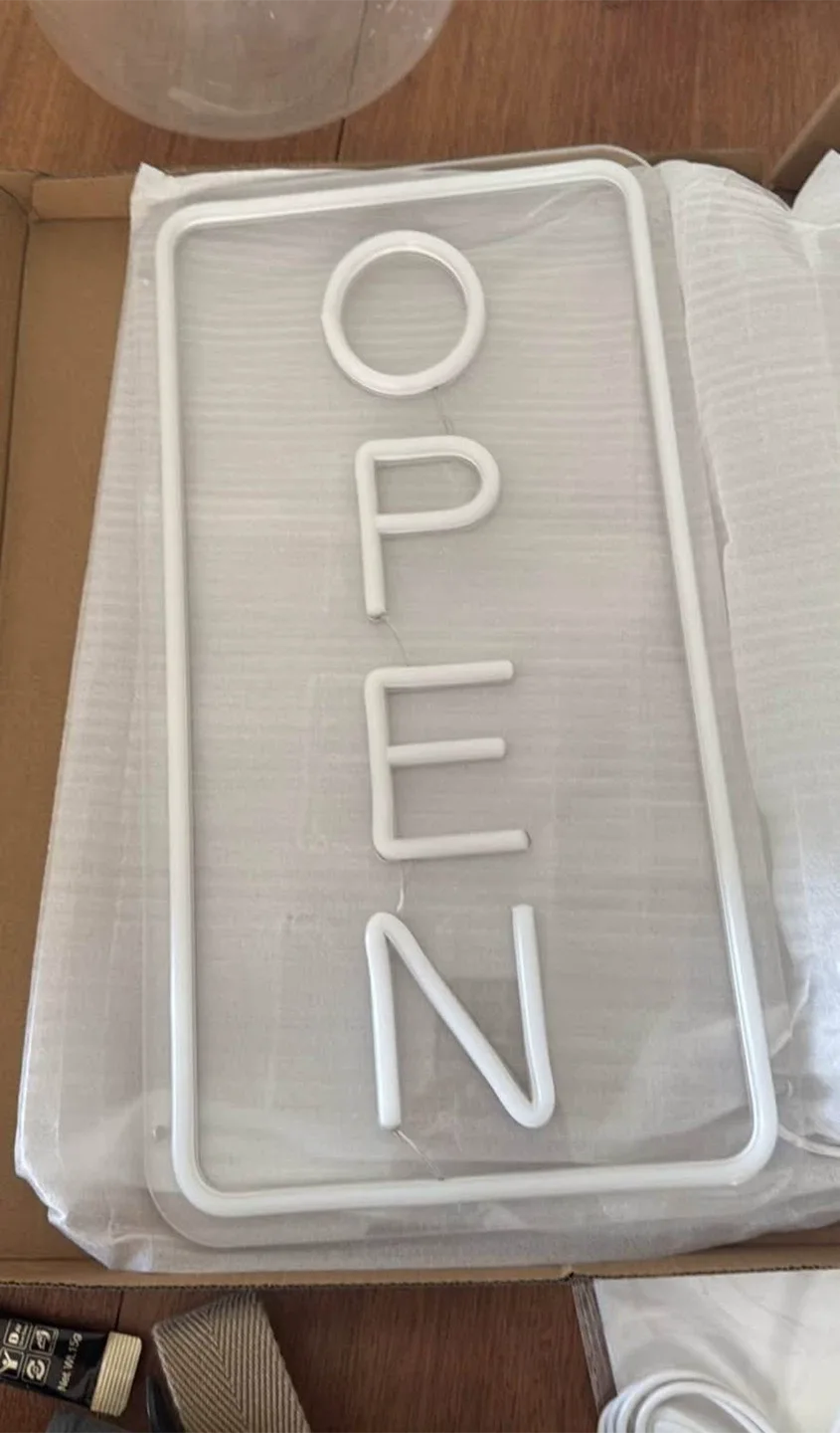 New OPEN Neon Sign - White thumbnail