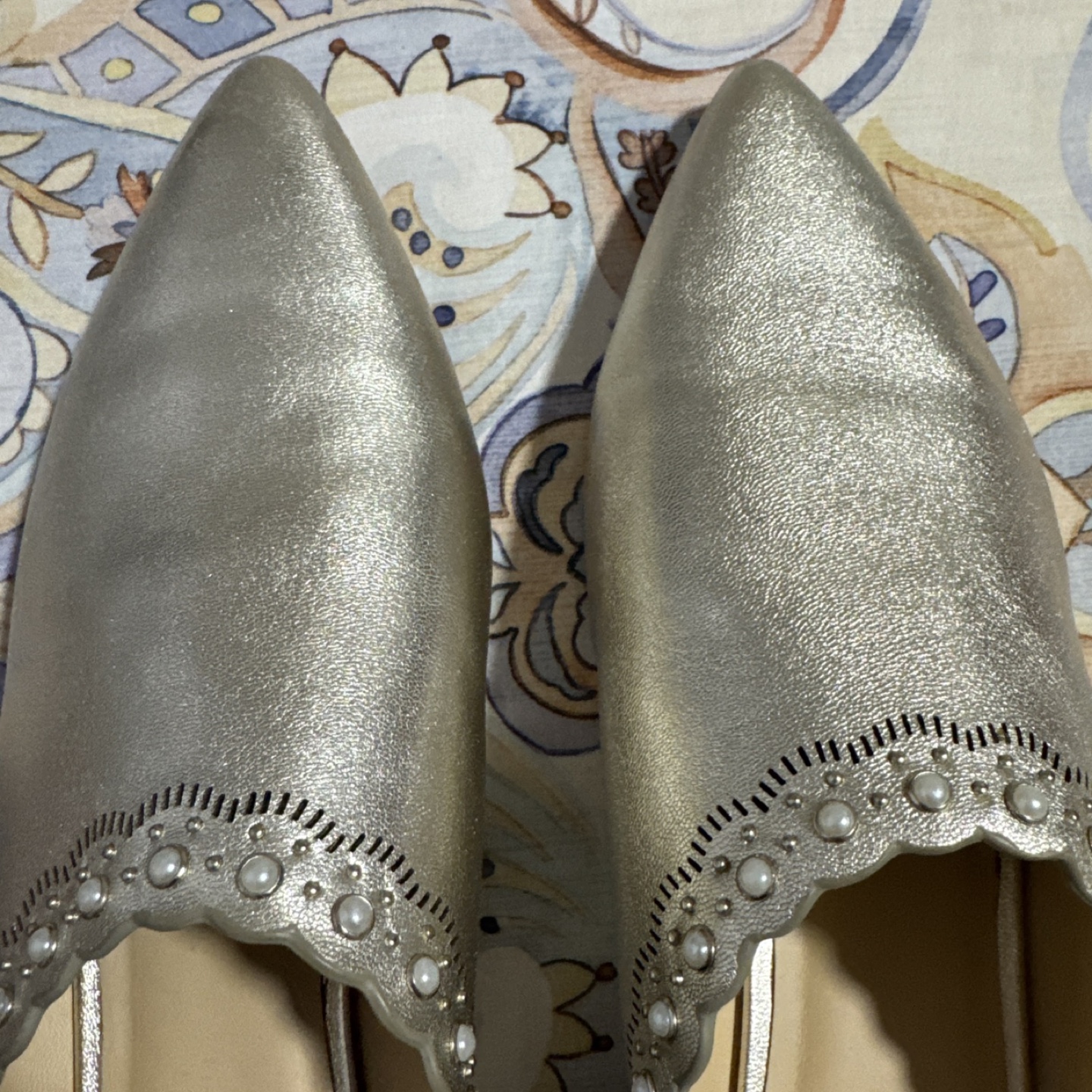 Pour La Victoire Metallic Gold slip on Mules - Size 10 - photo 2