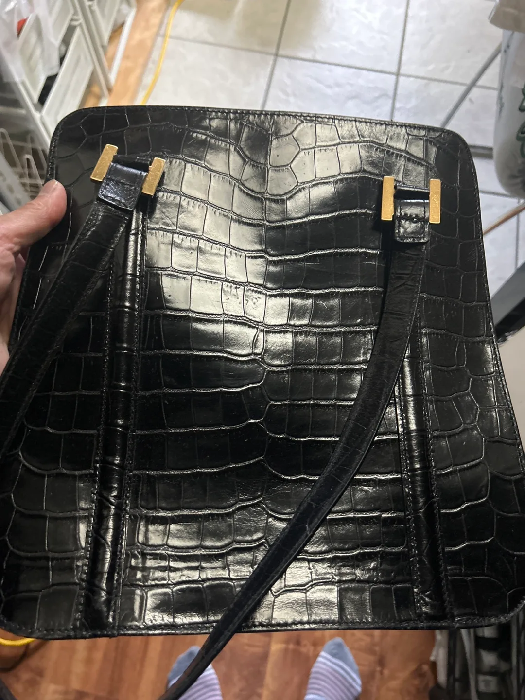 Liz Claiborne leather croc ladies bag thumbnail