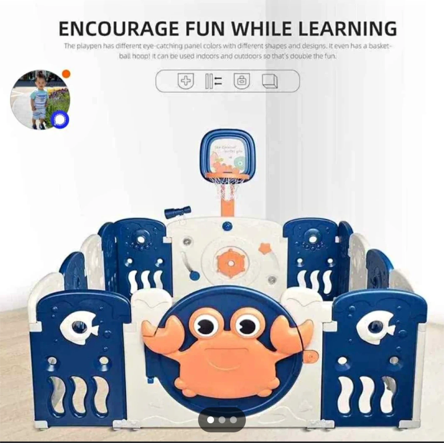 Kids Playpen with Basketball Hoop - photo 5