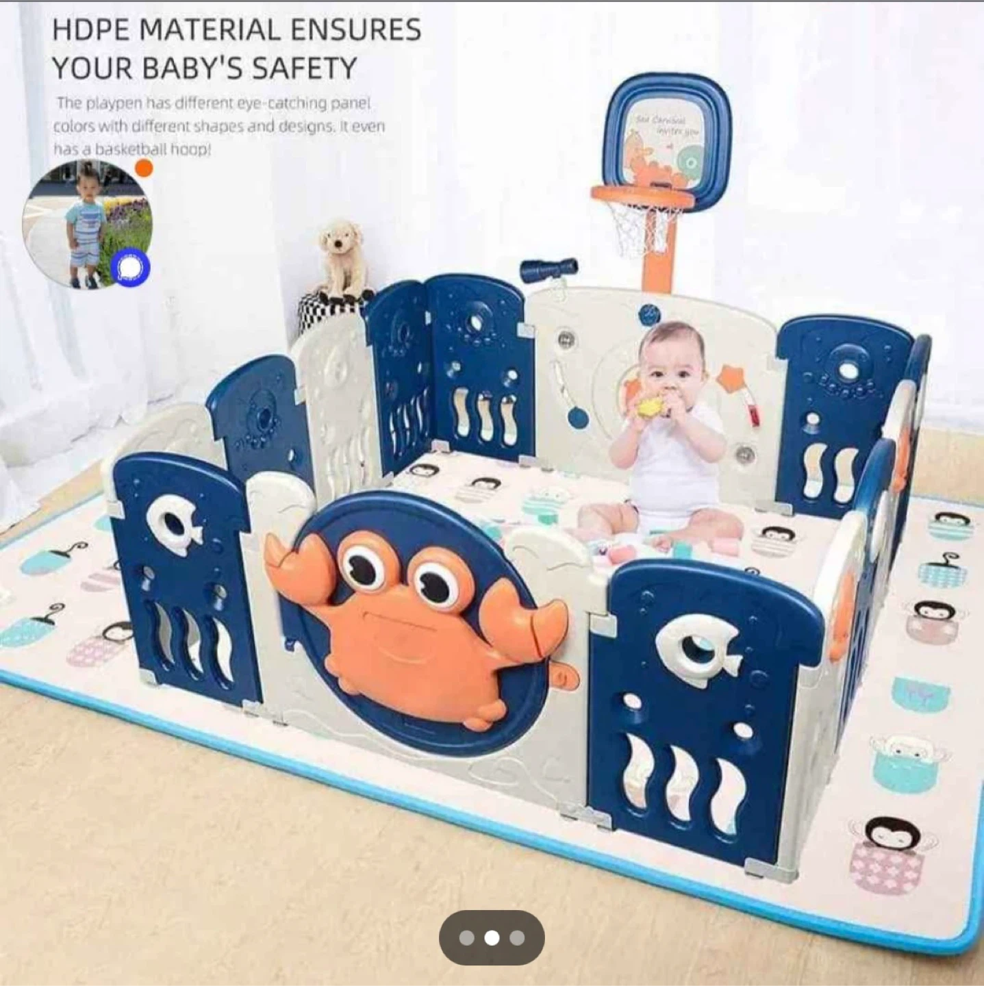 Kids Playpen with Basketball Hoop - photo 4