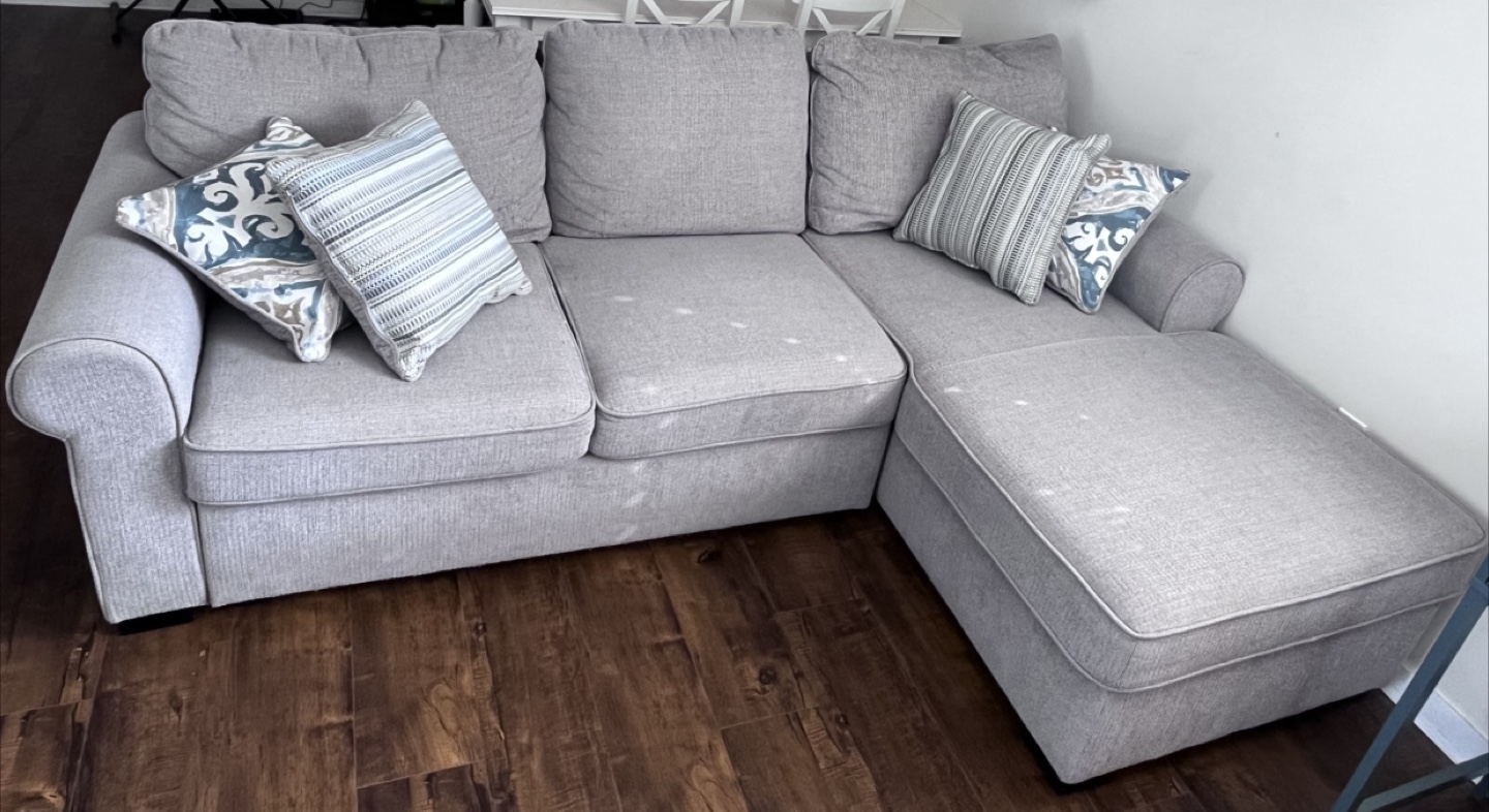 The brick Light Grey Sectional Sofa bed with Storage - photo 2