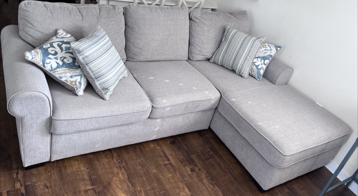 The brick Light Grey Sectional Sofa bed with Storage