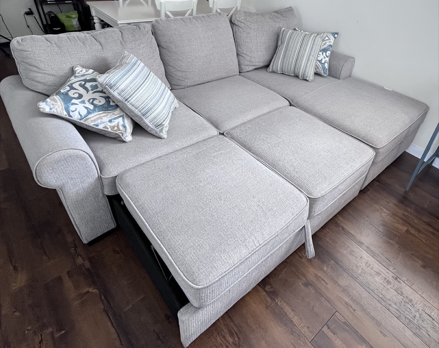 The brick Light Grey Sectional Sofa bed with Storage - photo 5