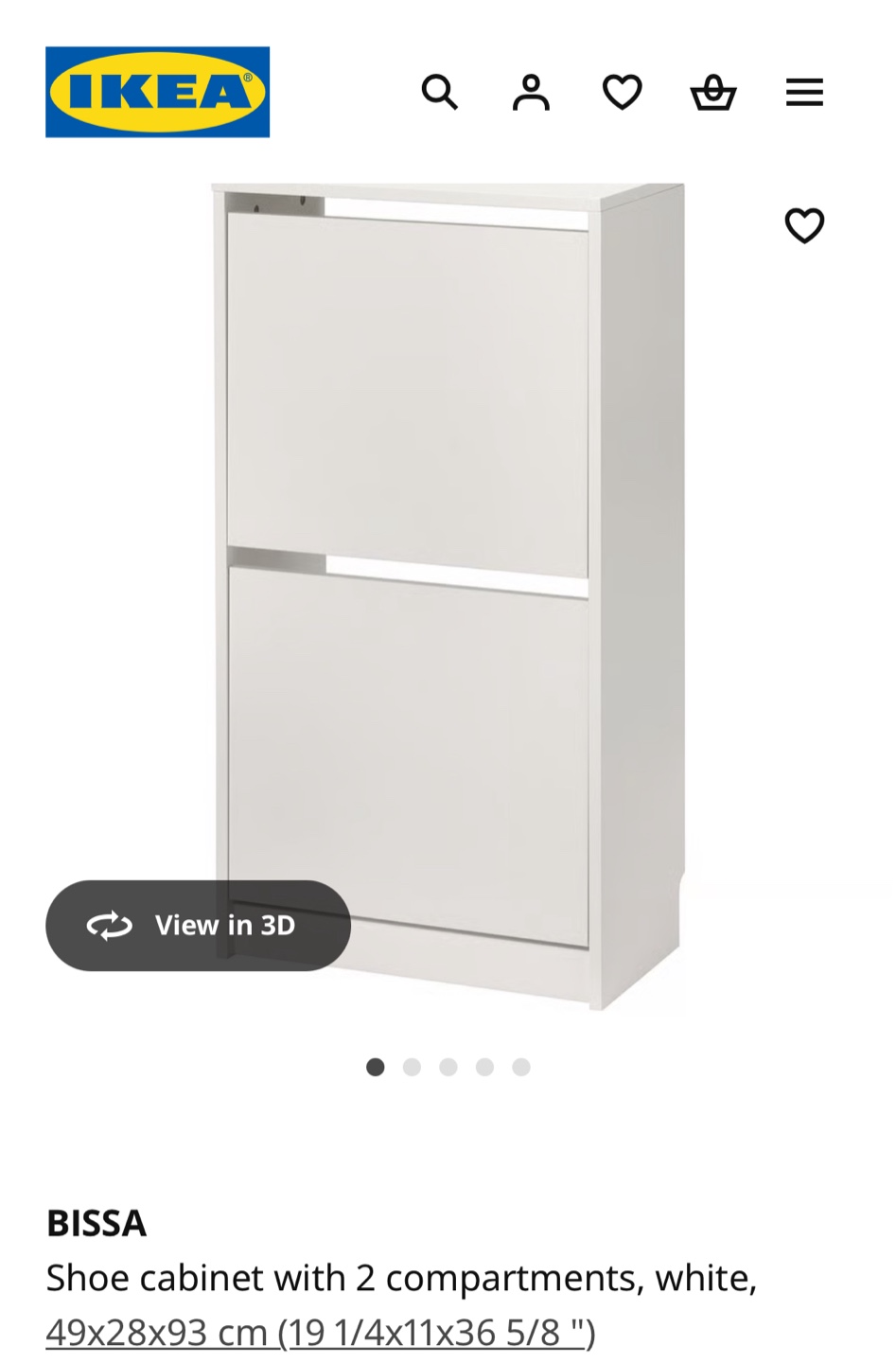 IKEA Bissa White Shoe Cabinet - photo 2
