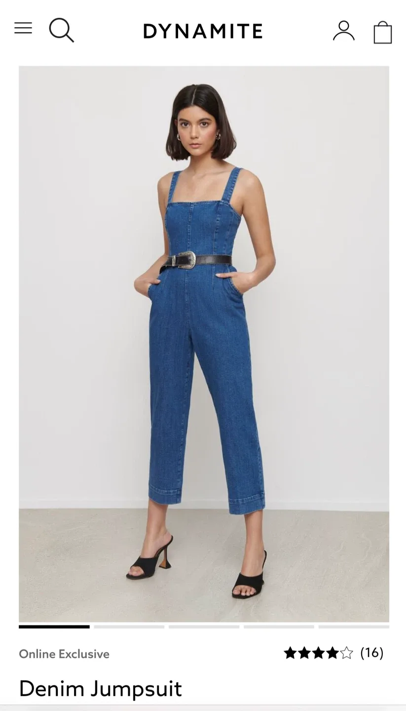 Dynamite Fitted Denim Jumpsuit - Size M(8) image indicator(5)